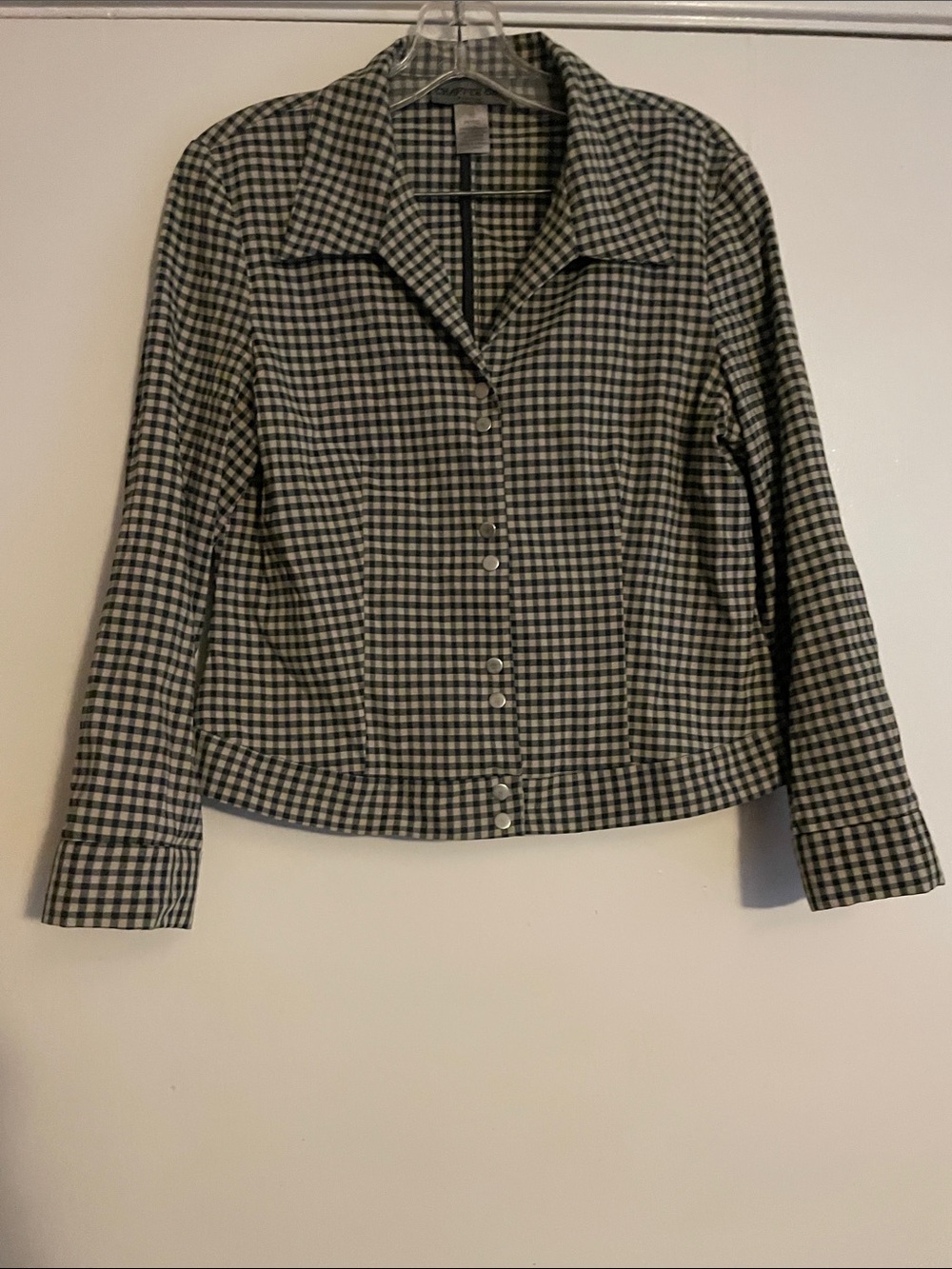 Chapter Black & White Gingham Button-Down Shirt Jacket
